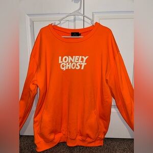 LIMITED EDITION Lonely Ghost Neon Orange Checkered Flower Crewneck Sweater